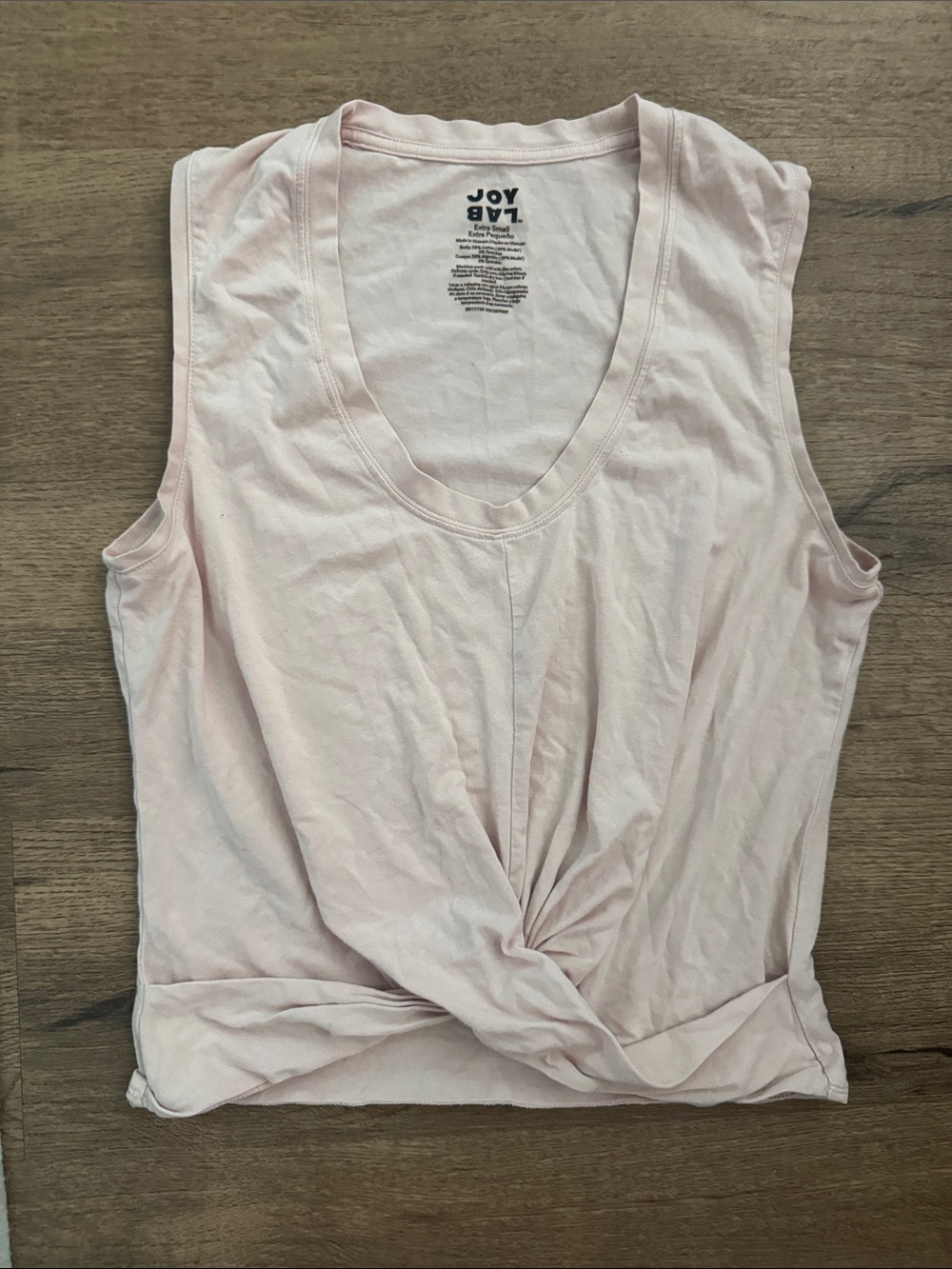 JoyLab Light Pink Twist-Front V-Neck Tank